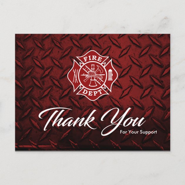 Firefighter Thank You Card | Zazzle