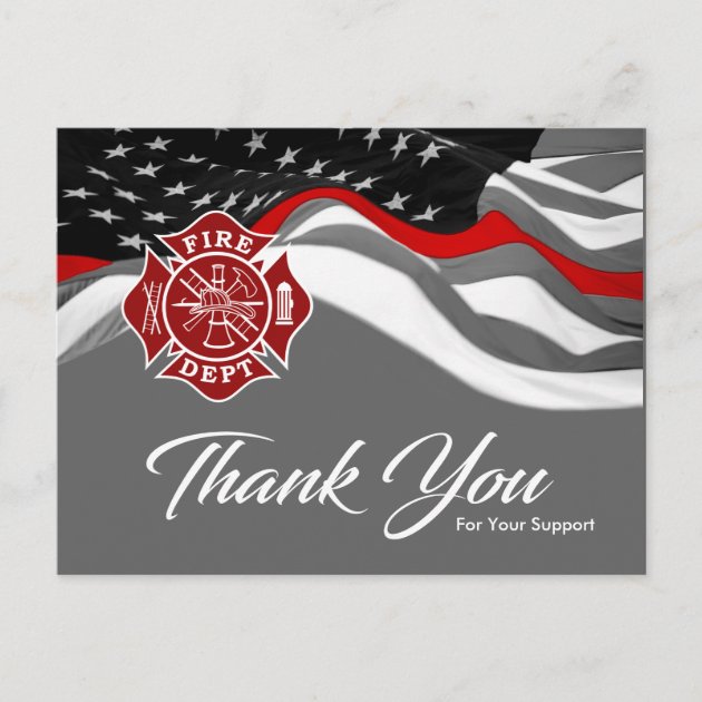 Firefighter Thank You Card | Zazzle