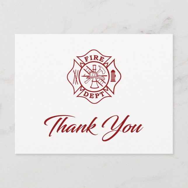 Firefighter Thank You Card (Front)
