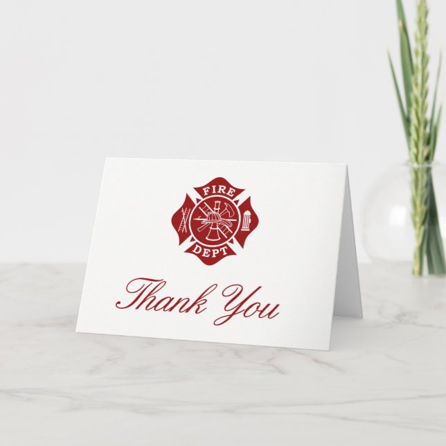 Firefighter Thank You Greeting Card (Front)