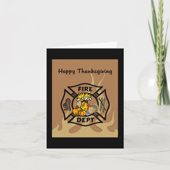 Firefighter Thanksgiving Holiday Card (Front)