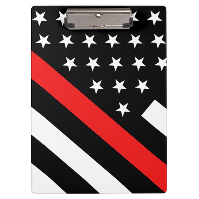Firefighter - The Thin Red Line Flag Clipboard (Front)
