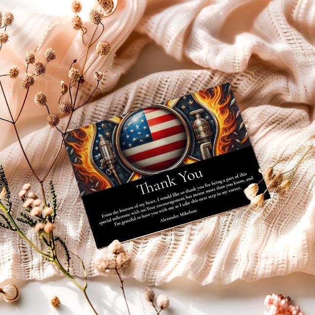 Firefighter Themed Senior Graduation Thank You Card (Creator Uploaded)
