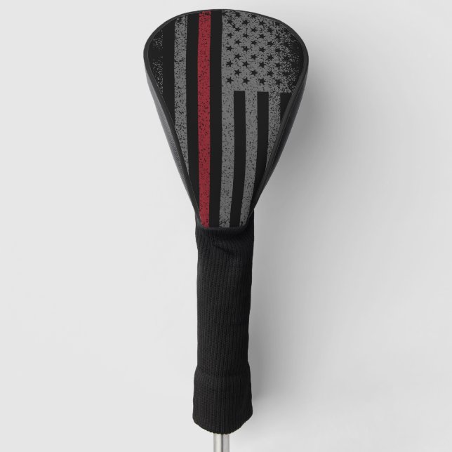 Firefighter Thin Red Line American Flag Golf Head Cover (Front)