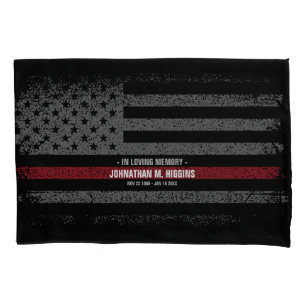 Firefighter Thin Red Line American Flag Pillowcase
