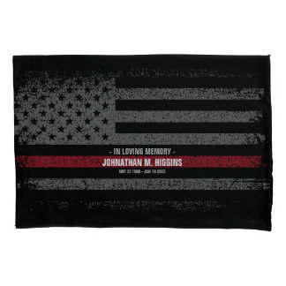 Firefighter Thin Red Line American Flag Pillowcase