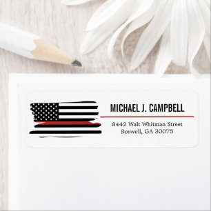 Firefighter Thin Red Line Fire Rescue America Flag