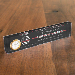 Firefighter Thin Red Line Fire Rescue Department Nameplate