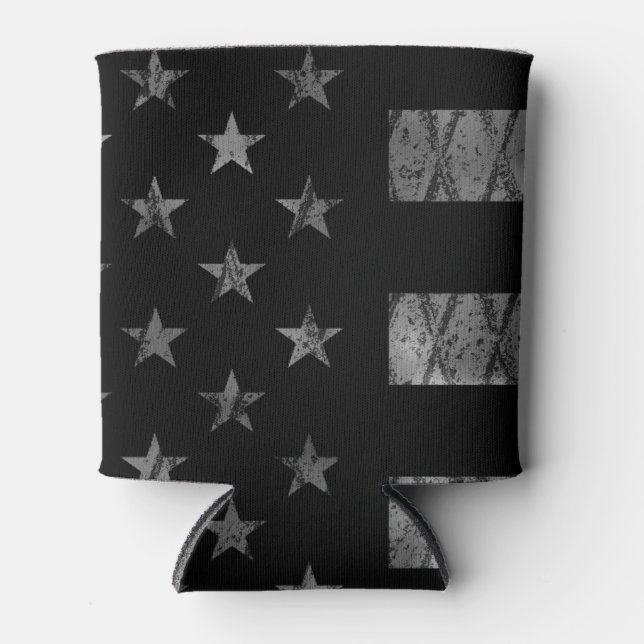 Firefighter Thin Red Line Flag Can Cooler (Front)