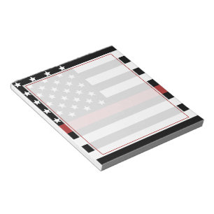 Firefighter Thin Red Line Flag Fire Dept. Notepad