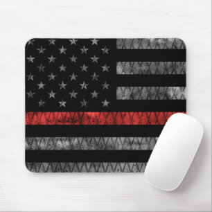 Firefighter Thin Red Line Flag Mouse Mat