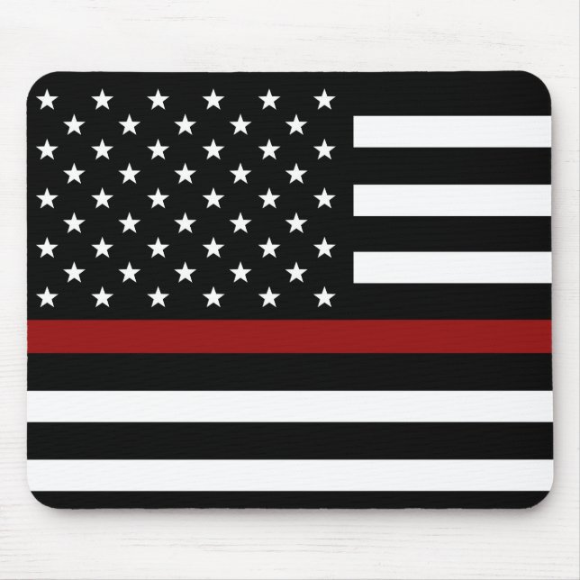 Firefighter Thin Red Line Flag Mouse Pad (Front)