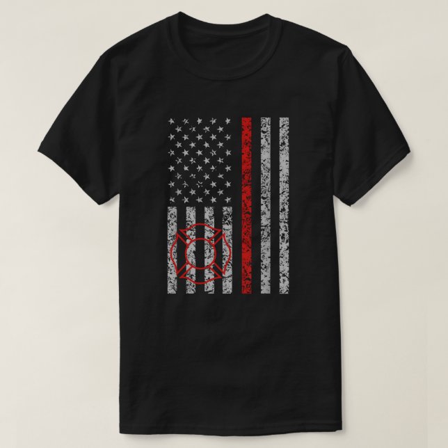 firefighter thin red line flag T-Shirt (Design Front)