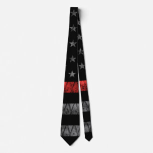Firefighter Thin Red Line Flag Tie