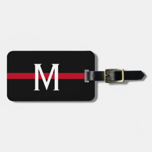 Firefighter Thin Red Line Monogram Luggage Tag