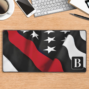 Firefighter Thin Red Line Personalised Monogram Desk Mat