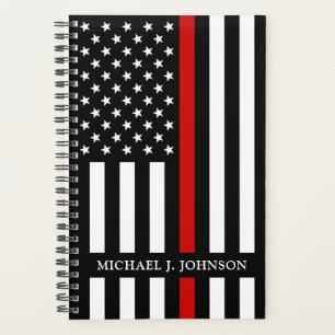 Firefighter Thin Red Line Personalised Name Planner