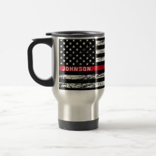 Firefighter Thin Red Line Travel Mug