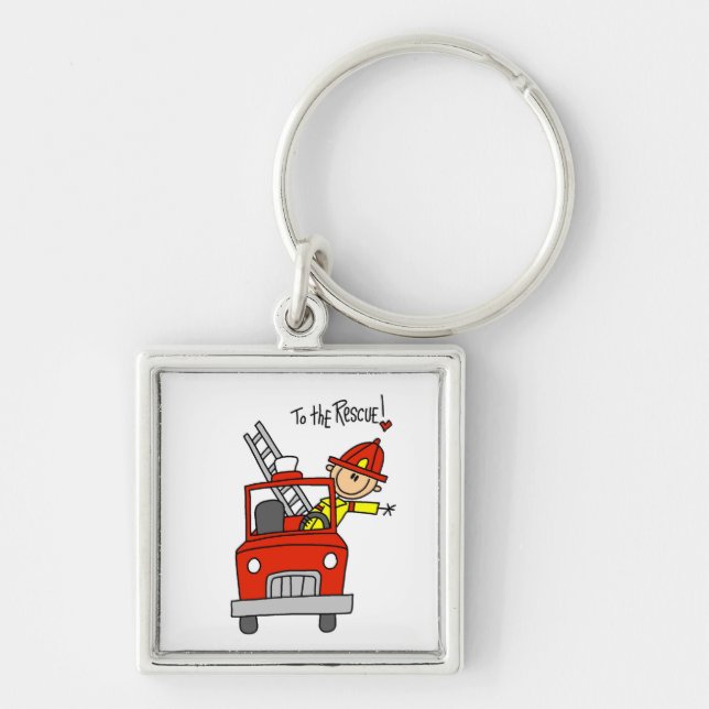 Firefighter to the Rescue T-shirts and Gifts Key Ring (Front)