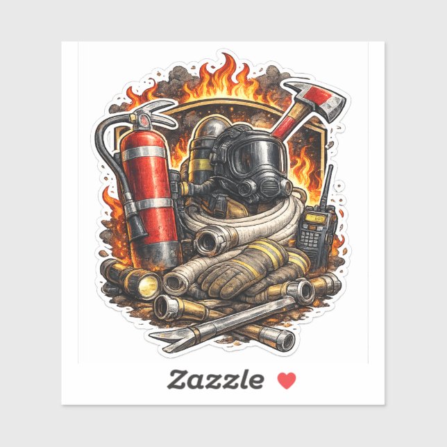 Firefighter Tools Sticker, Fire Rescue Gear Decal, (Sheet)