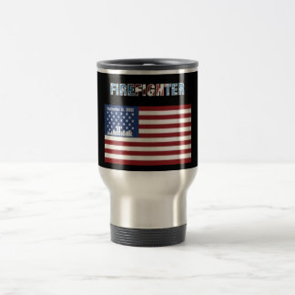 Firefighter Travel Mug Patriotic Theme