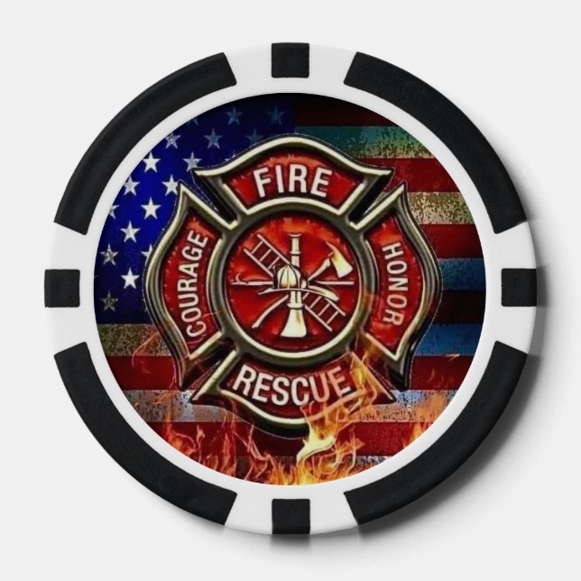Firefighter Tribute Poker Chips (Front)