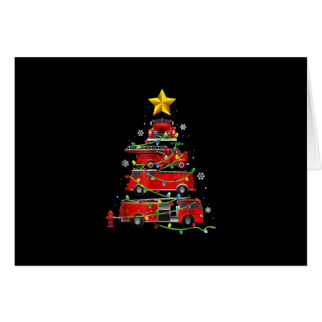 Firefighter Truck Christmas Tree Men Women (Front Horizontal)