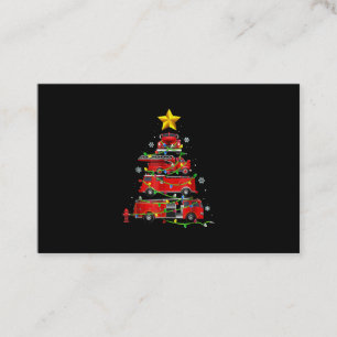 Firefighter Truck Christmas Tree Men Women Business Card