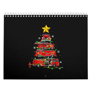 Firefighter Truck Christmas Tree Men Women Calendar
