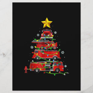 Firefighter Truck Christmas Tree Men Women Flyer
