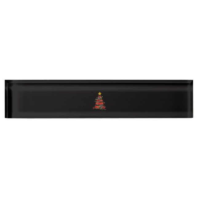 Firefighter Truck Christmas Tree Men Women Nameplate (Front)