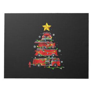 Firefighter Truck Christmas Tree Men Women Notepad