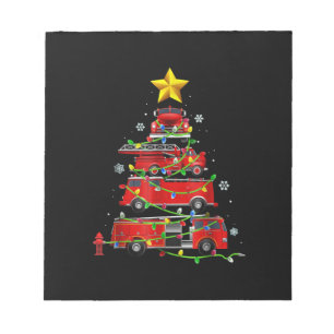 Firefighter Truck Christmas Tree Men Women Notepad