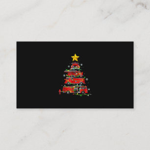 Firefighter Truck Christmas Tree Men Women Referral Card
