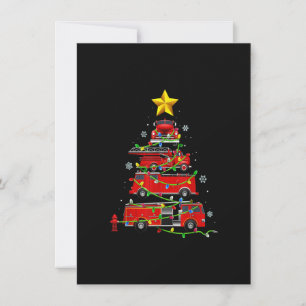Firefighter Truck Christmas Tree T Shirt Men Women Invitation