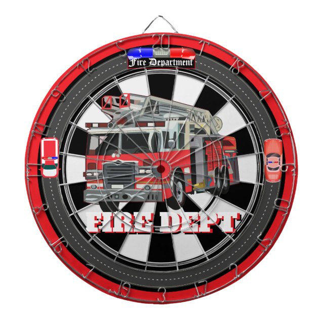 Firefighter Truck  Dartboard (Front)