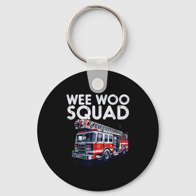 Firefighter Truck Wee Woo Squad Fireman Men Boys K Key Ring (Front)