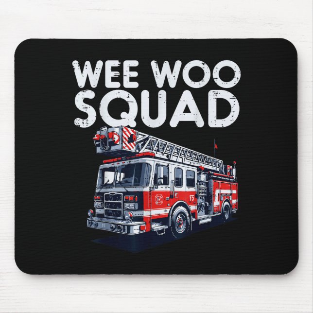 Firefighter Truck Wee Woo Squad Fireman Men Boys K Mouse Mat (Front)