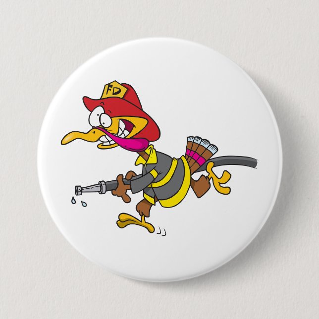 Firefighter Turkey with Hose 7.5 Cm Round Badge (Front)