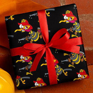 Firefighter Turkey with Hose Wrapping Paper