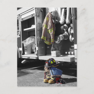 FIREFIGHTER TURNOUTS in COLOR Postcard