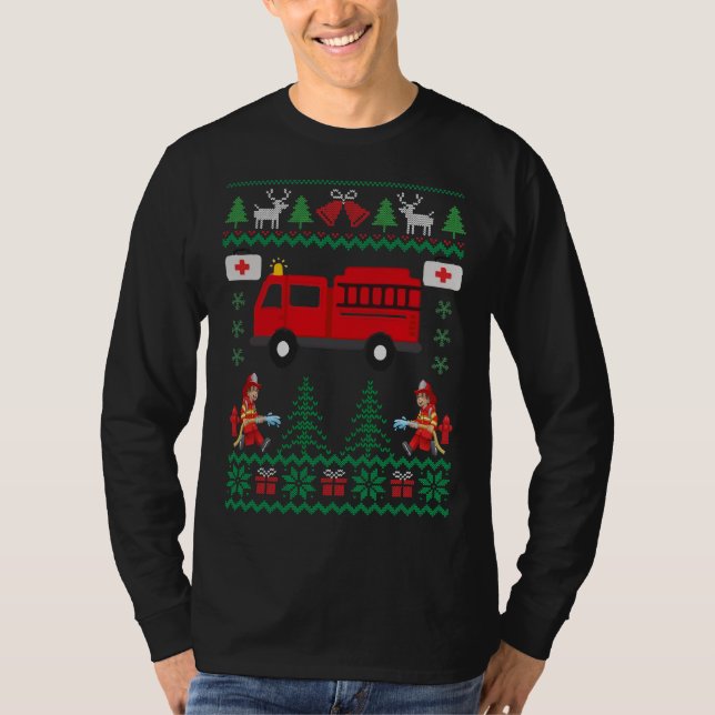 Firefighter Ugly Christmas Sweater (Front)