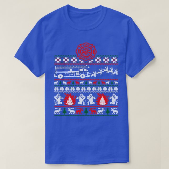 Firefighter Ugly Christmas Sweater (Design Front)