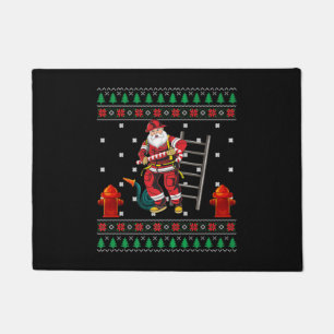 Firefighter Ugly Christmas Sweater Xmas Boys Girls Doormat
