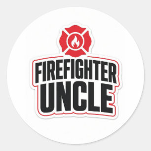 Firefighter Uncle Classic Round Sticker