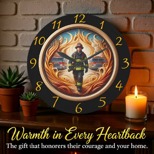 Firefighter Valour Heroic Heritage Large Clock