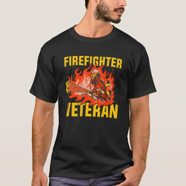 Firefighter Veteran Retiree Retired Retirement Fir T-Shirt (Front)