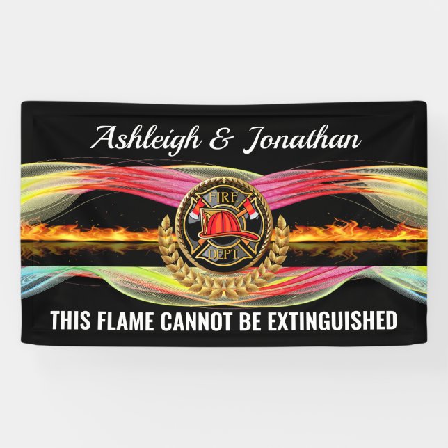 Firefighter  Wedding Invitation Banner (Horizontal)