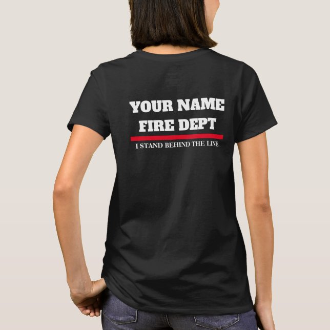 FIREFIGHTER  WIFE Crossed Axes (Dept Name) T-Shirt (Back)
