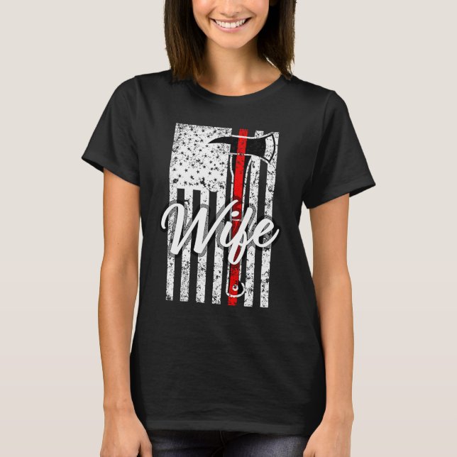 Firefighter Wife Fireman's Wife women's thin red l T-Shirt (Front)